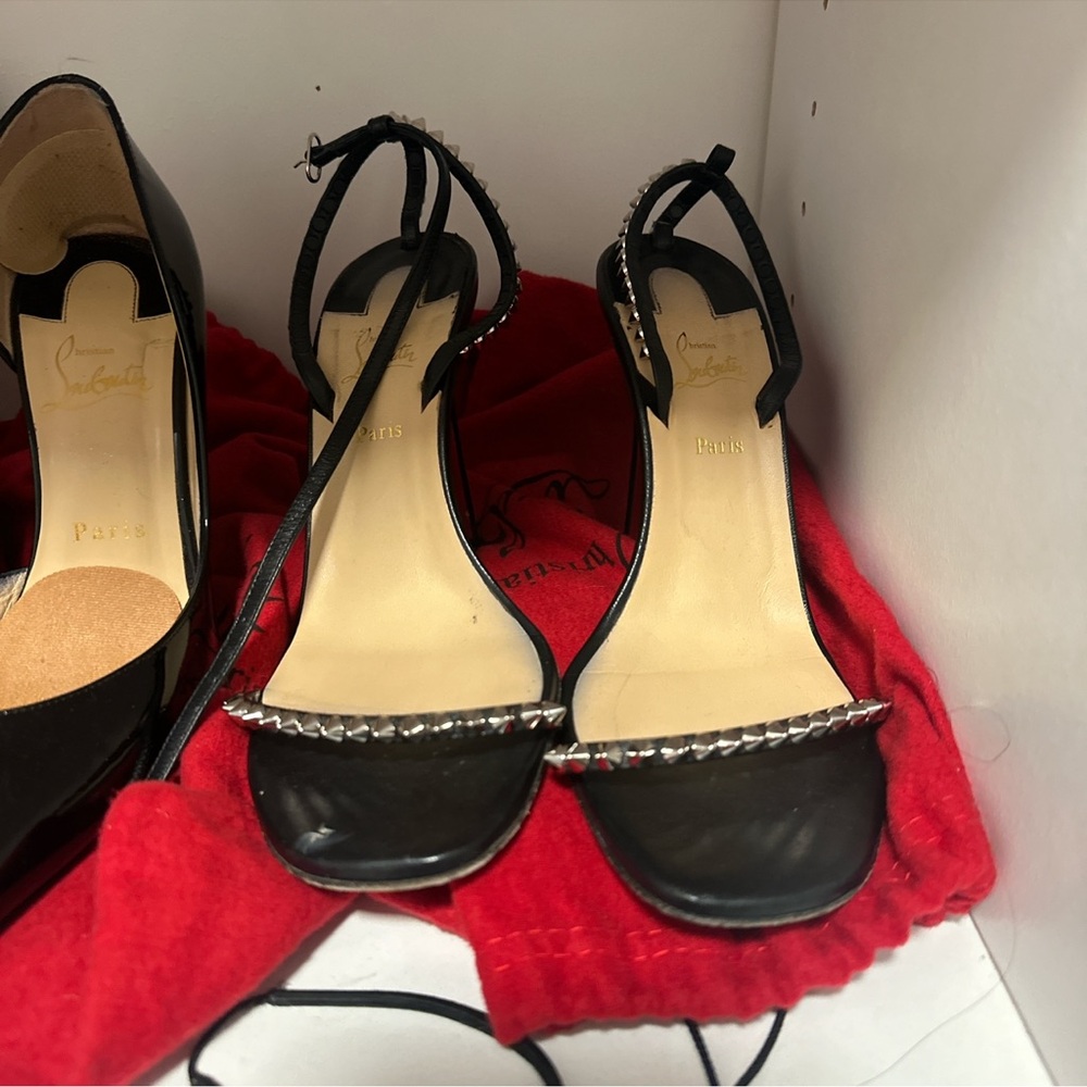 Christian Louboutin Black Ankle Strap Heels